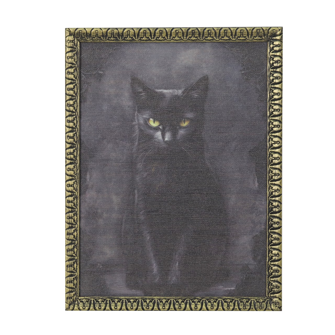 Black Cat Portrait Wall Art in Ornate Gold Frame by Ashland®